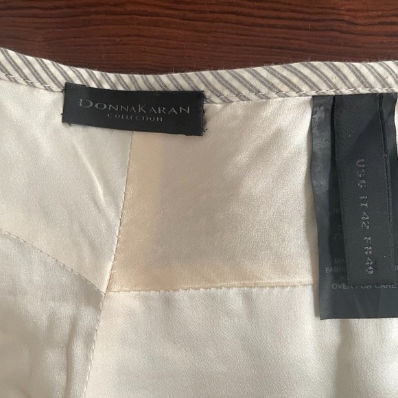 Donna Karen Striped Natural and Gray Pouf skirt Size 6 - Picture 10 of 13